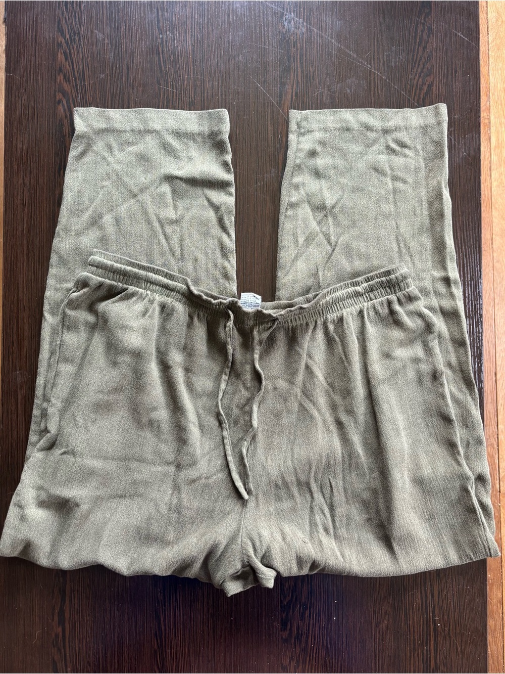 Vintage Alfred Dunner Petite Olive Green Linen Blend Pants 14P
